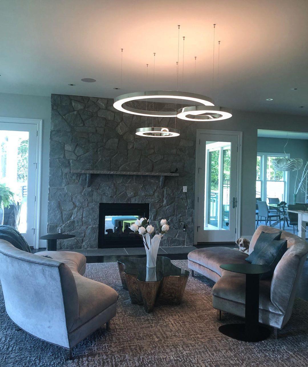 Dexlin Pendant Light LED Ring Gold Modern 3-Ring