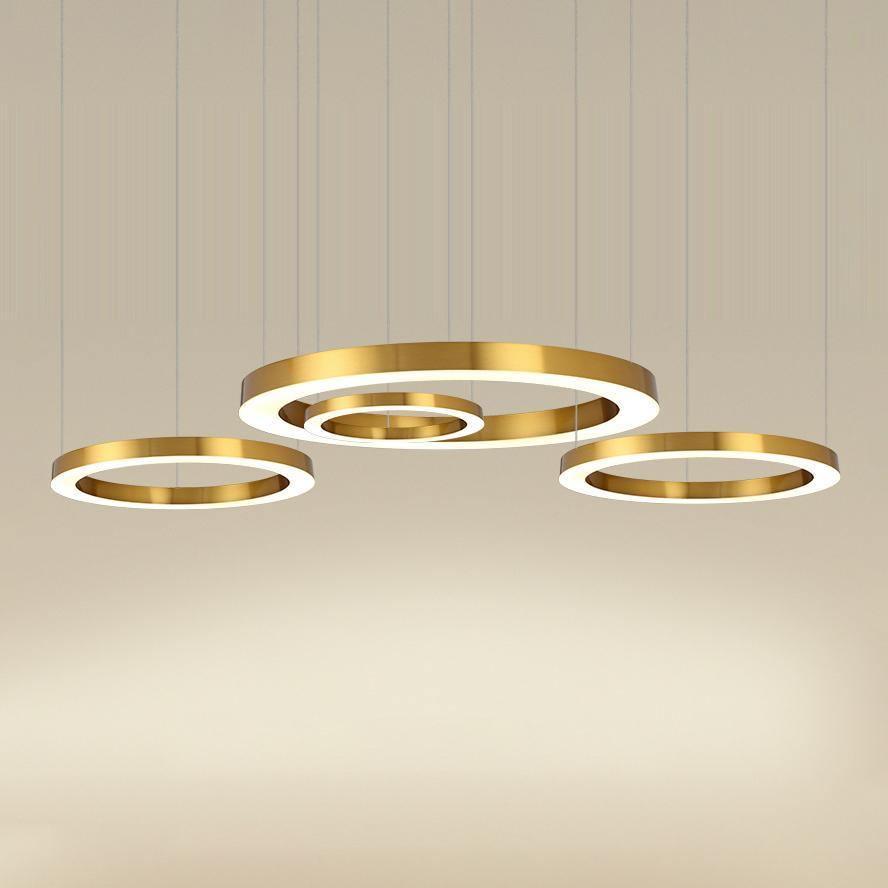 Dexlin Pendant Light LED Ring Gold Modern 3-Ring
