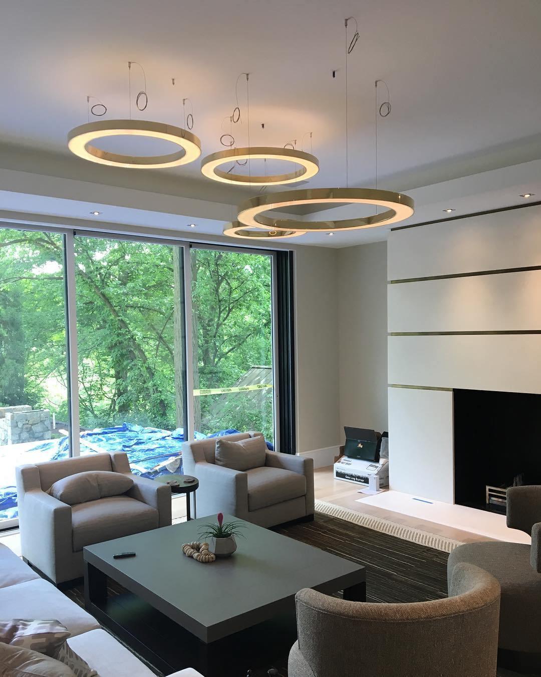 Dexlin Pendant Light LED Ring Gold Modern 3-Ring