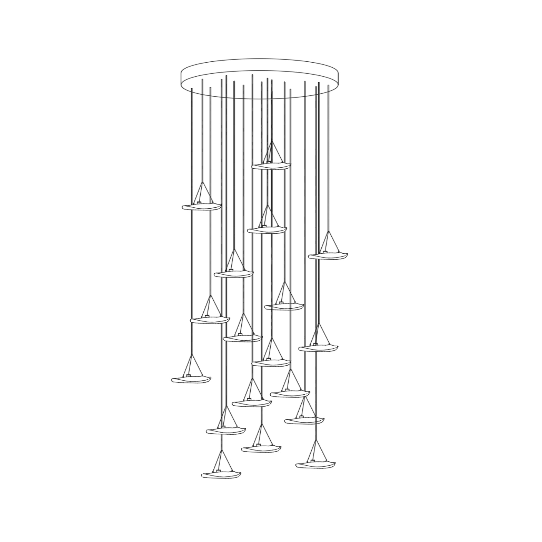 Glacial Float Cascade Glass Chandelier