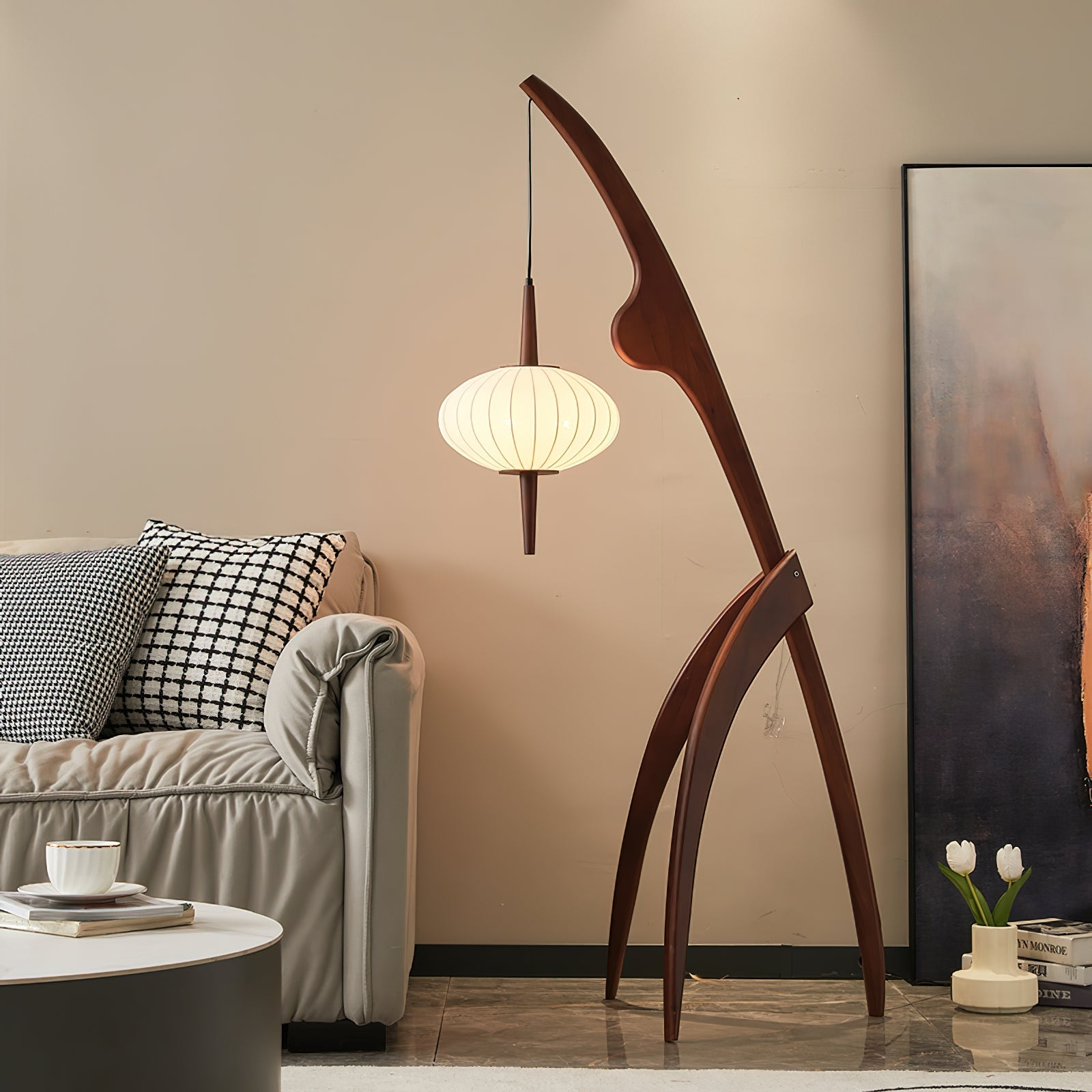Ulen Mid Century Wooden Floor Lamp