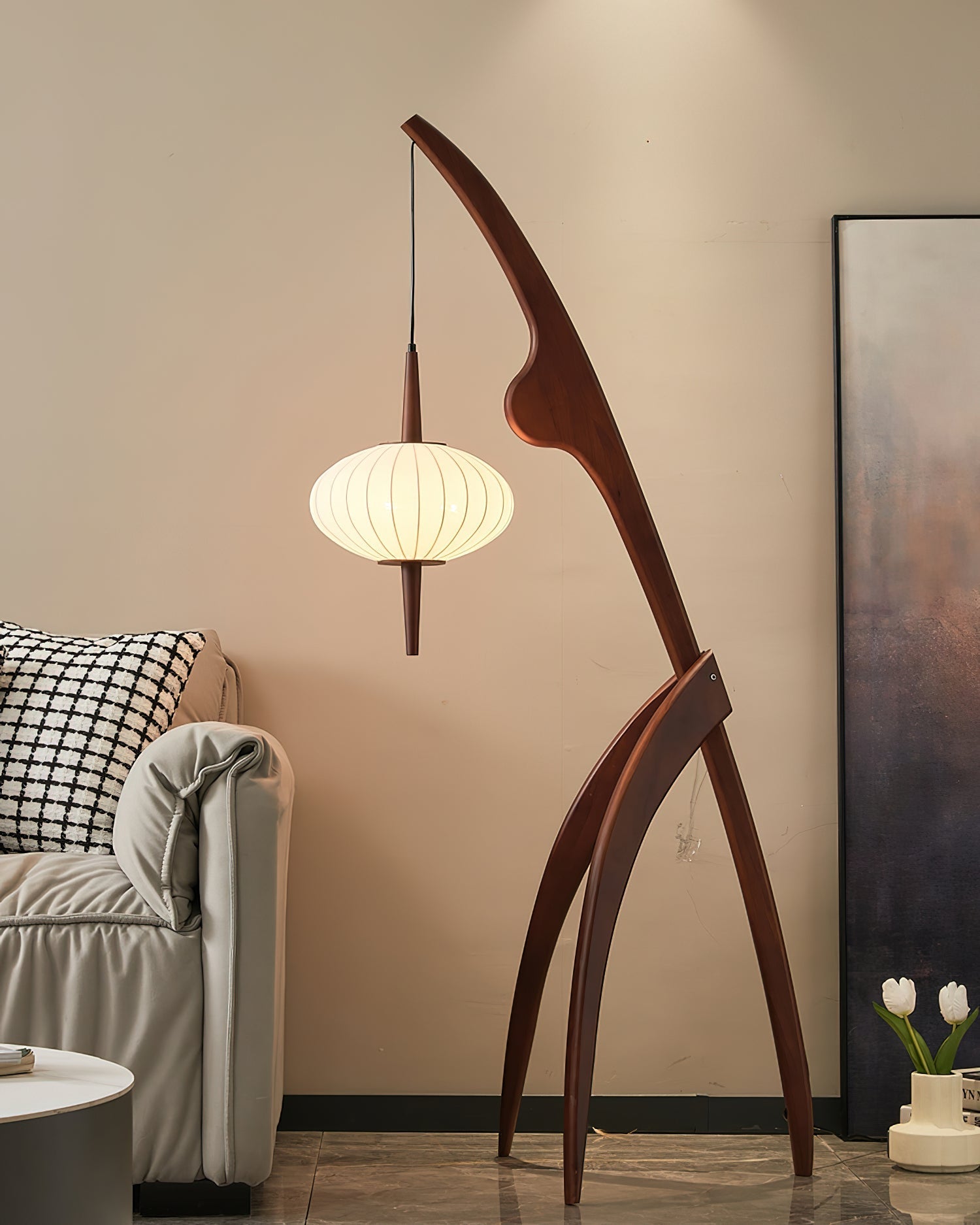 Ulen Mid Century Wooden Floor Lamp