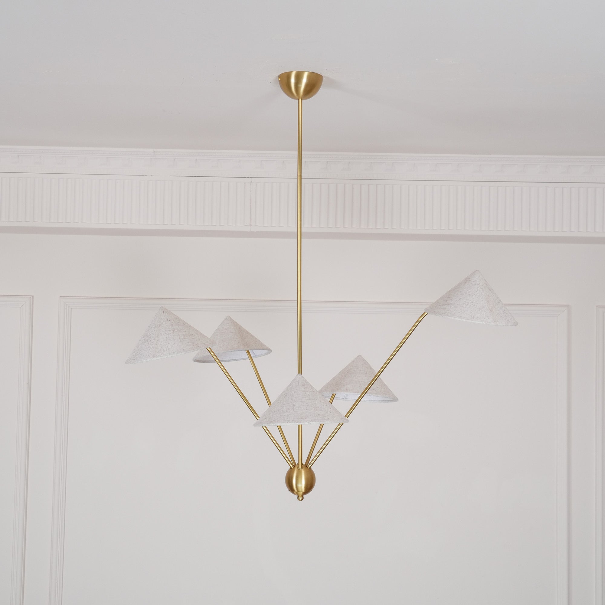 Oriisora Chandelier Brass Curved Beige