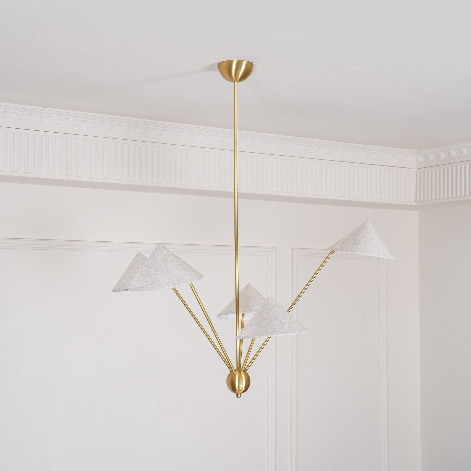 Oriisora Chandelier Brass Curved Beige
