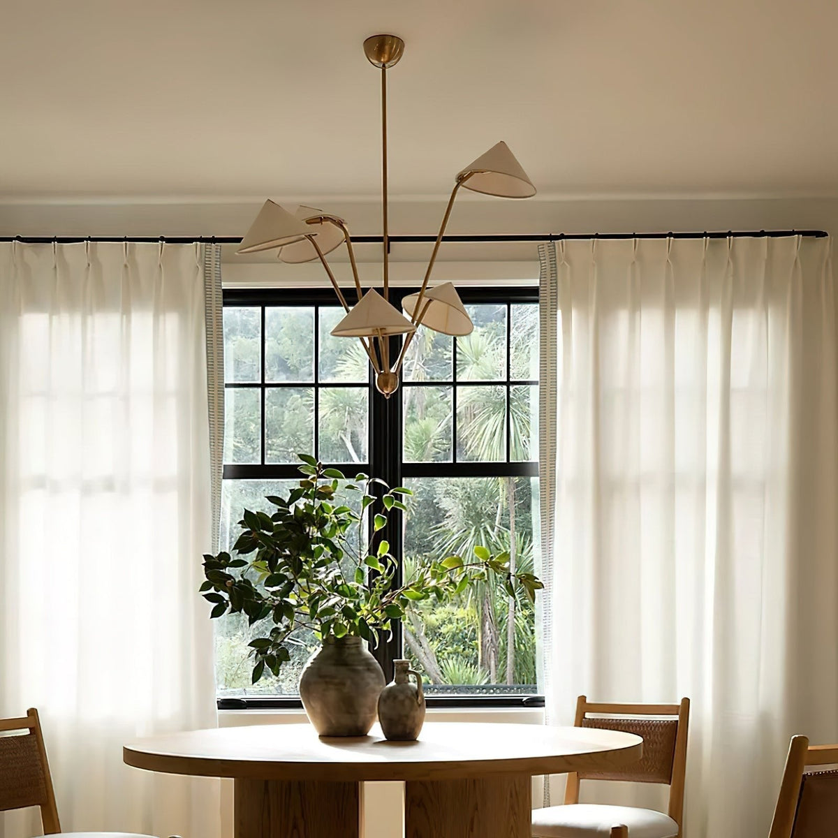 Oriisora Chandelier Brass Curved Beige