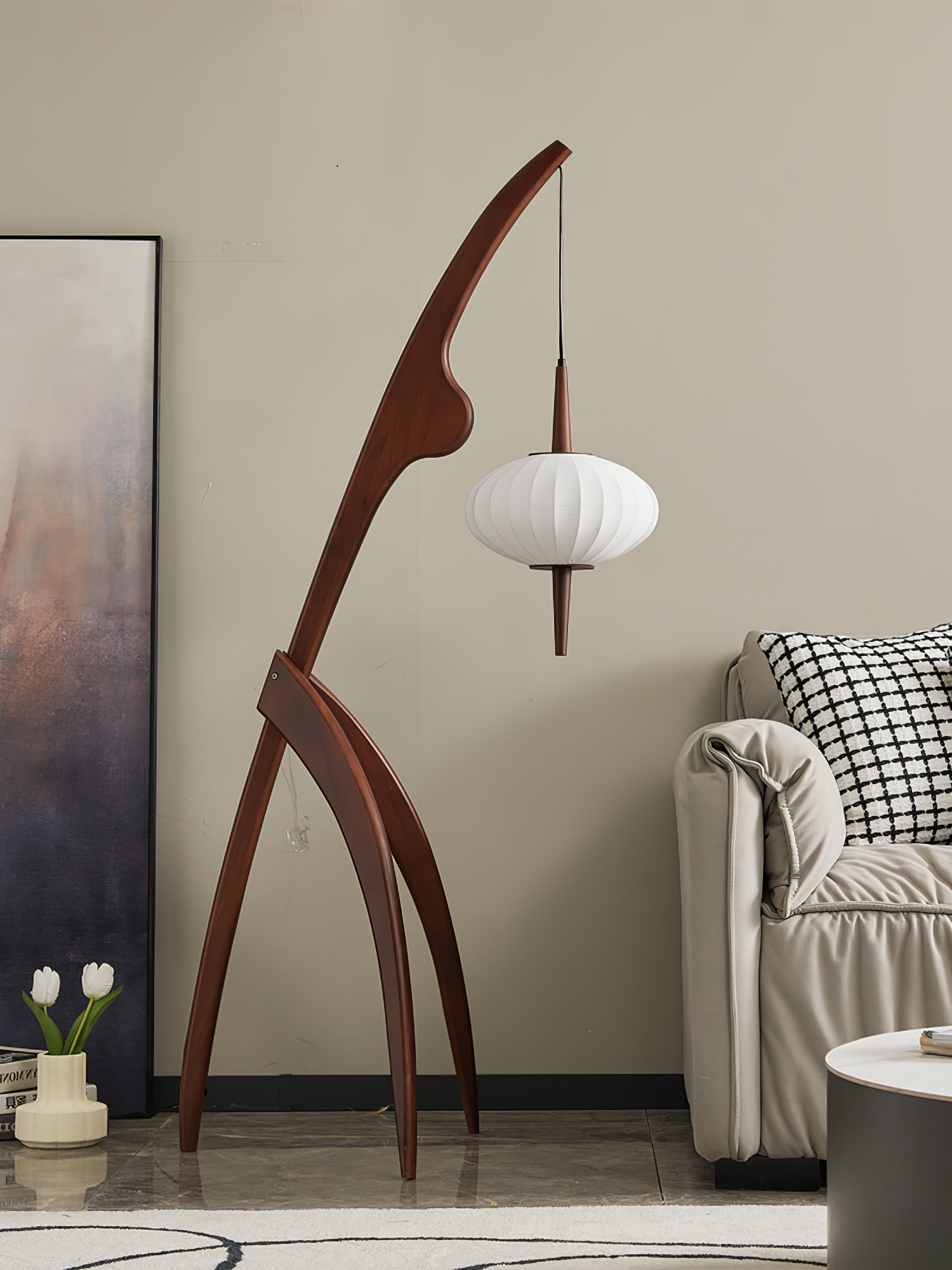 Ulen Mid Century Wooden Floor Lamp