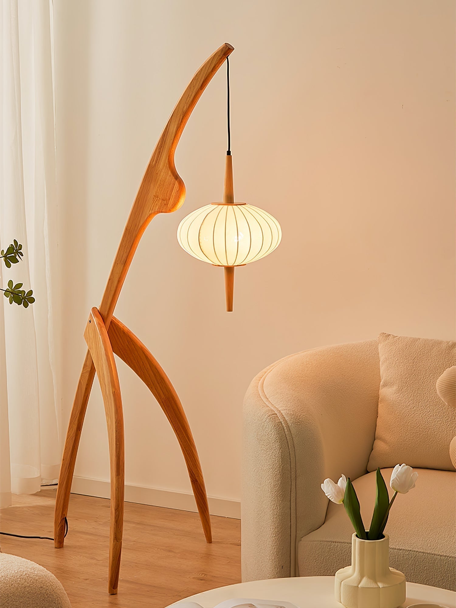 Ulen Mid Century Wooden Floor Lamp