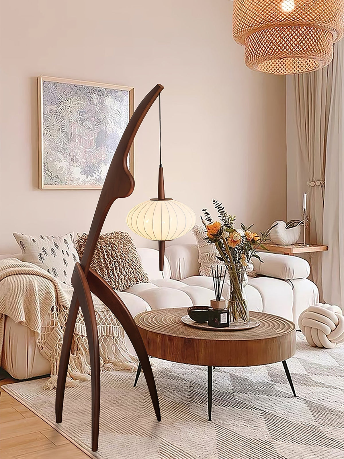 Ulen Mid Century Wooden Floor Lamp