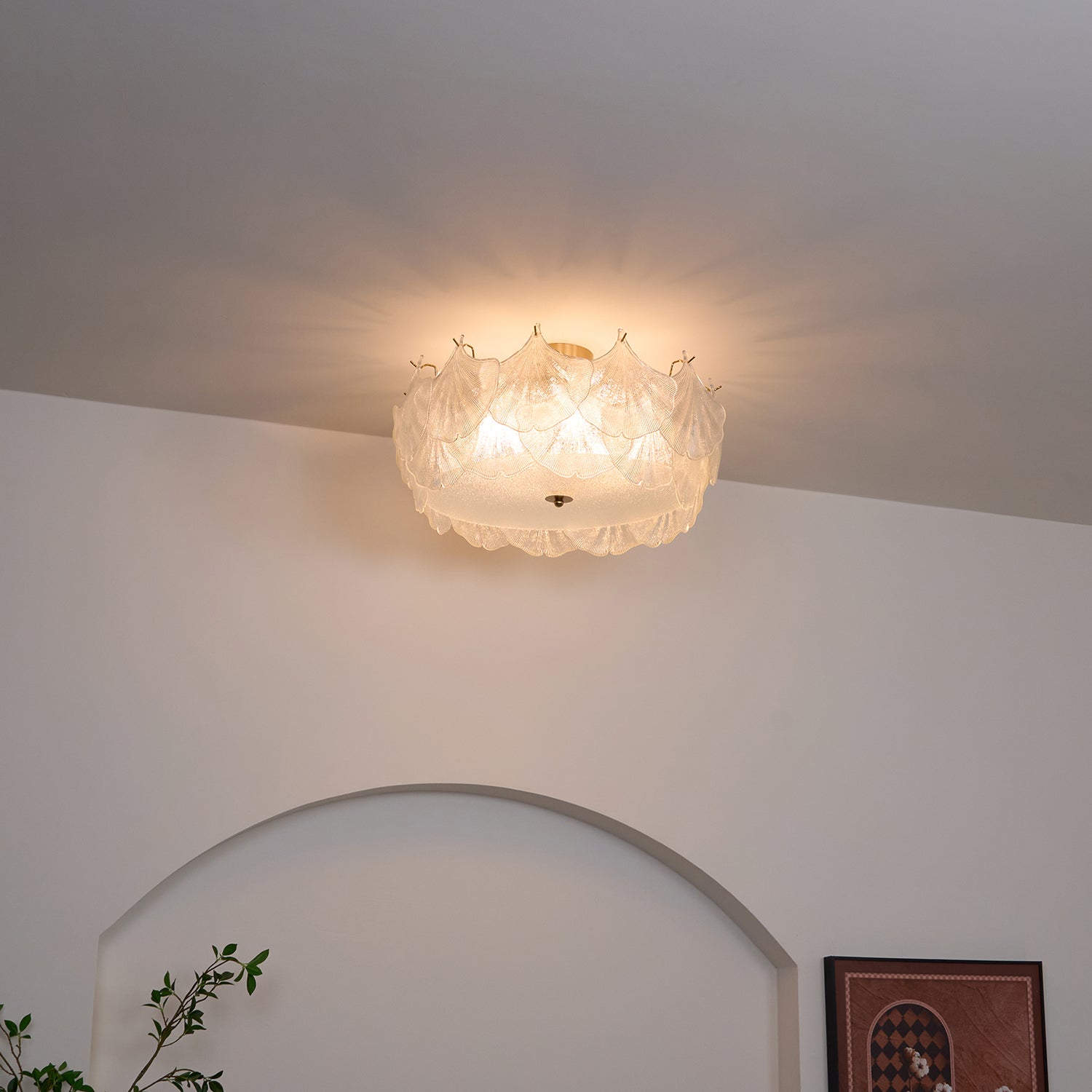 Quineth Maple Leaf Cluster Glass Ceiling Light
