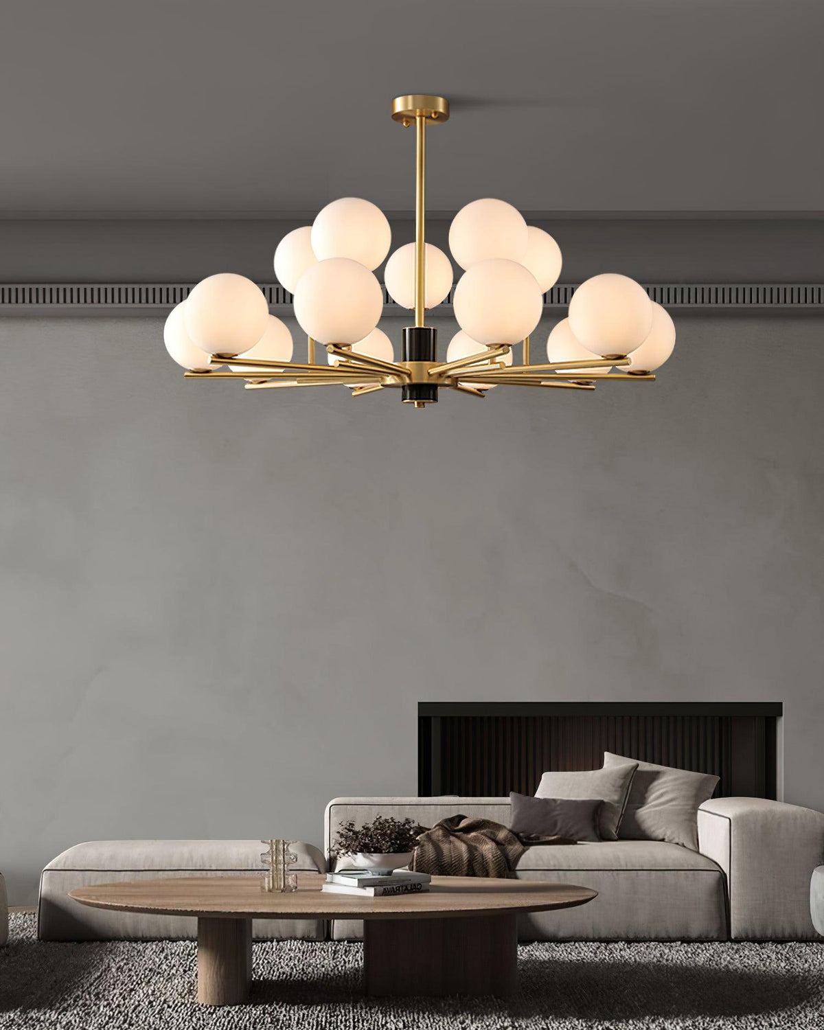 Covynel Mid-Century Brass Chandelier