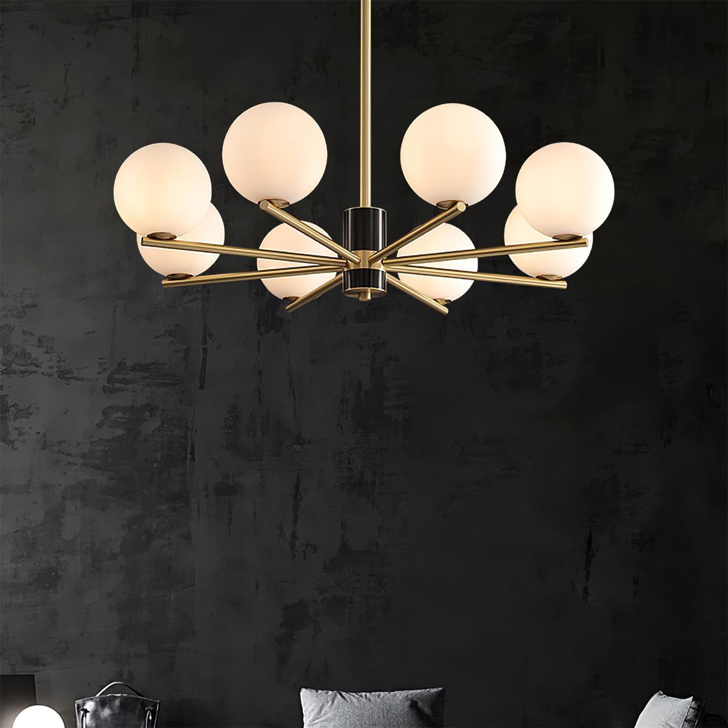 Covynel Mid-Century Brass Chandelier