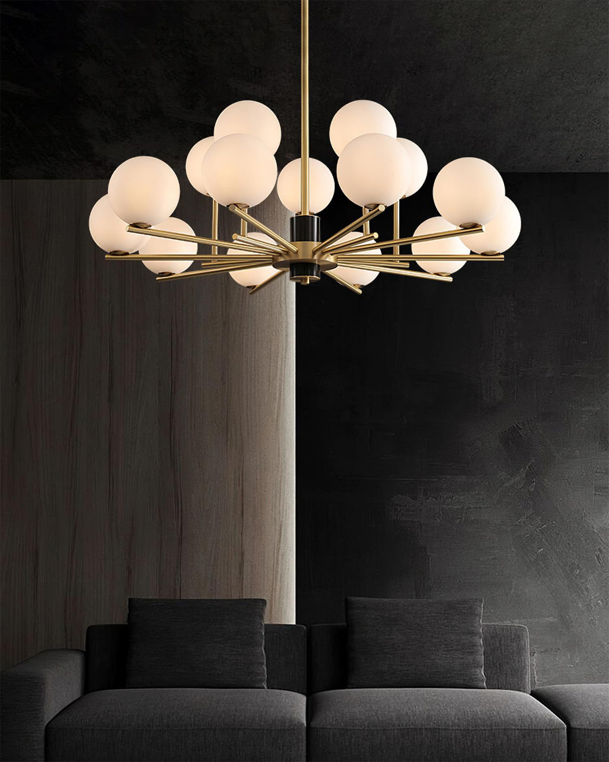 Covynel Mid-Century Brass Chandelier