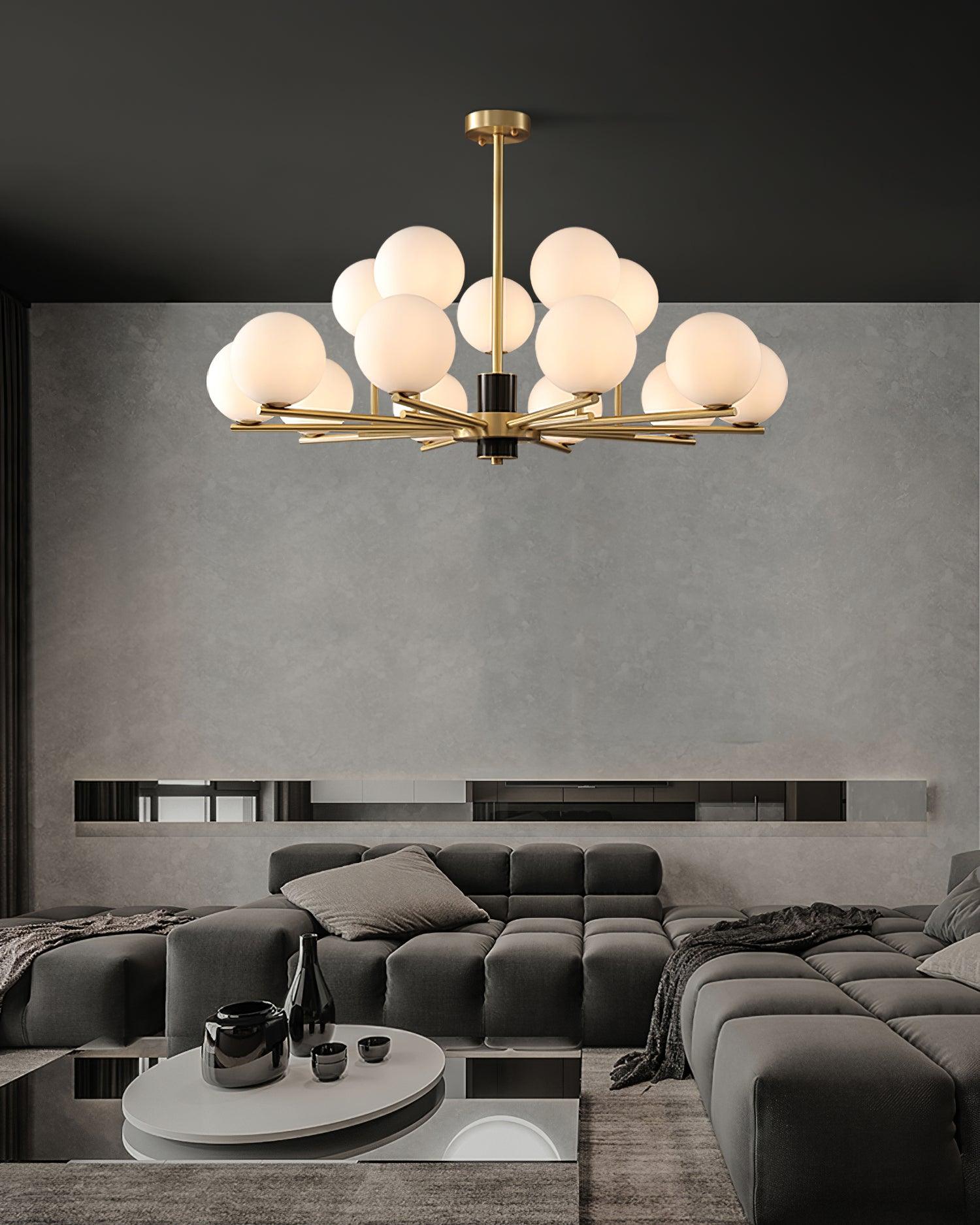 Covynel Mid-Century Brass Chandelier
