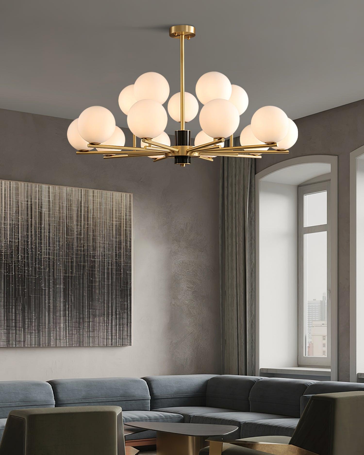 Covynel Mid-Century Brass Chandelier