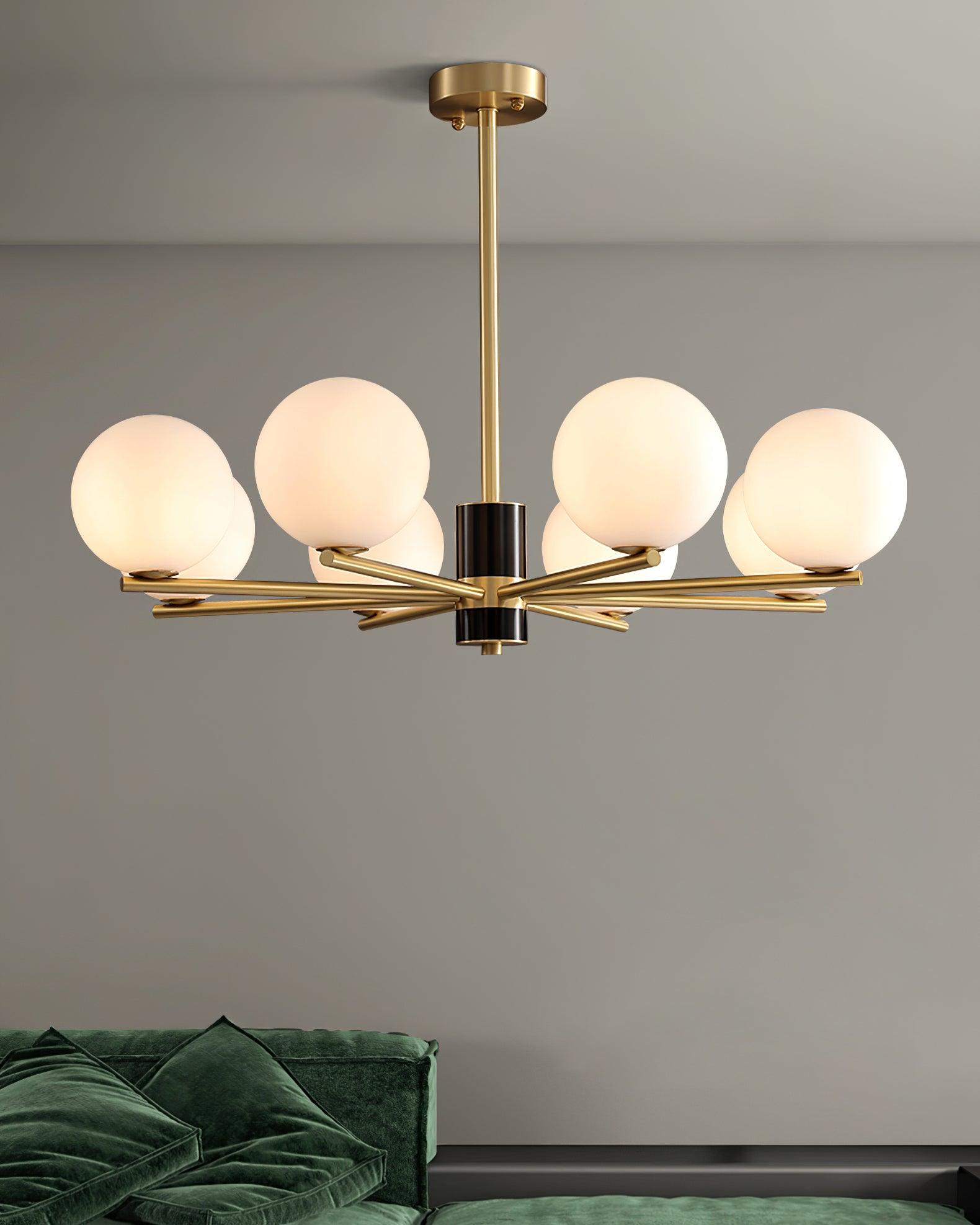 Covynel Mid-Century Brass Chandelier