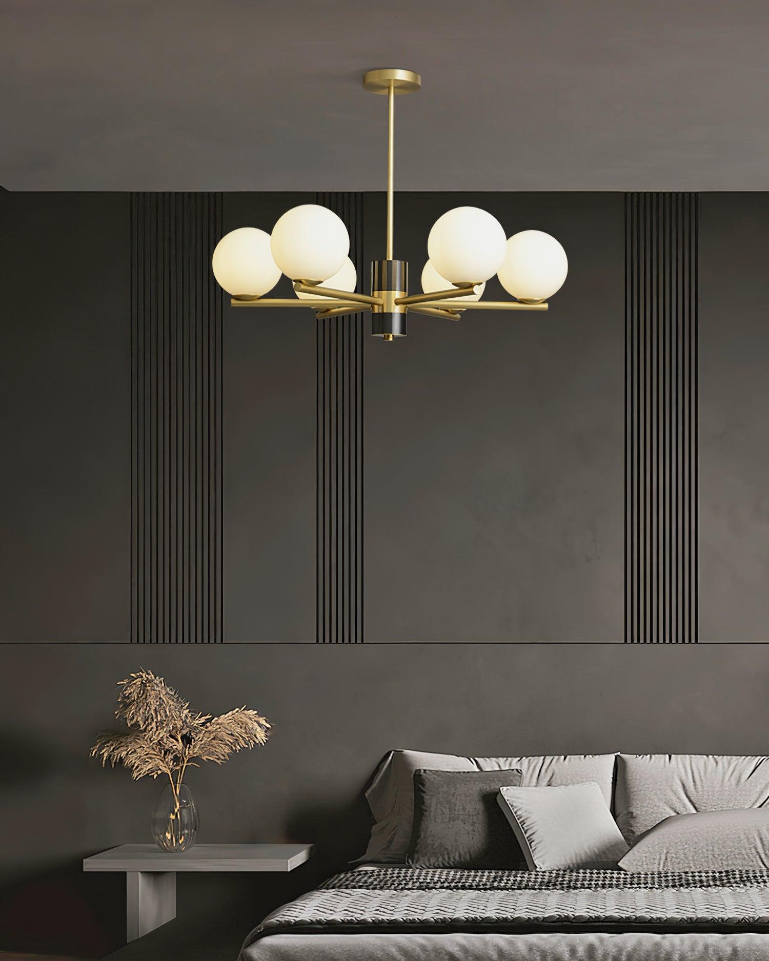 Covynel Mid-Century Brass Chandelier
