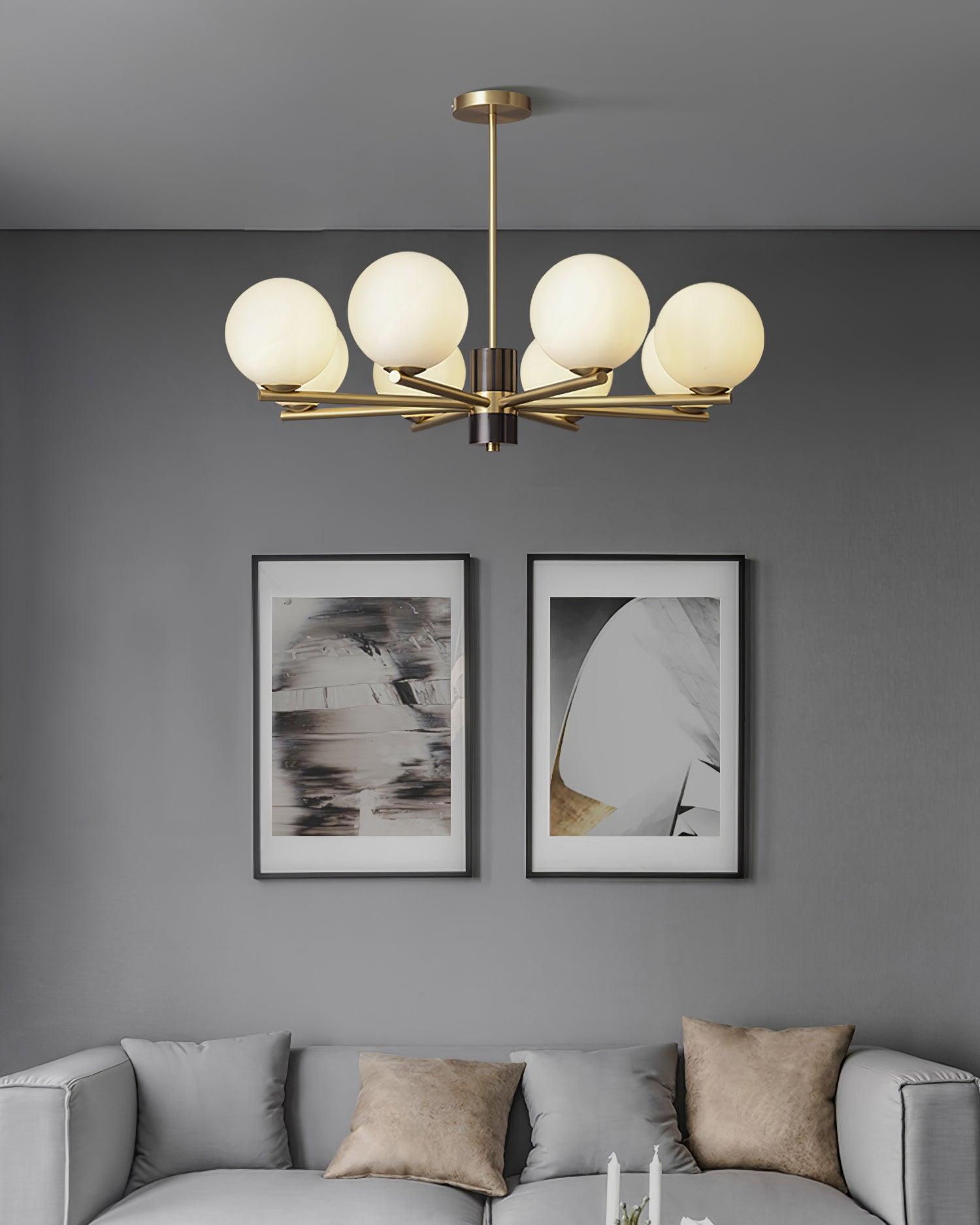 Covynel Mid-Century Brass Chandelier