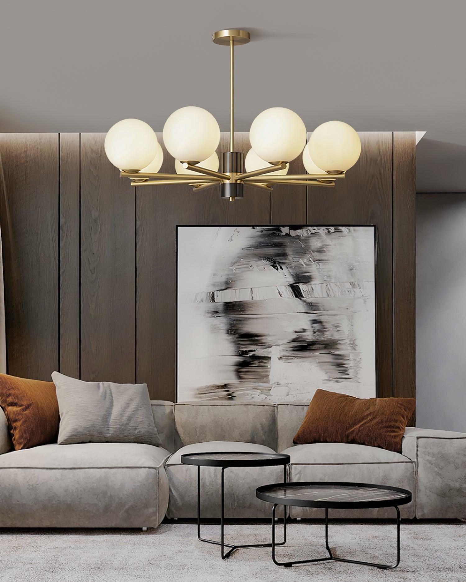 Covynel Mid-Century Brass Chandelier