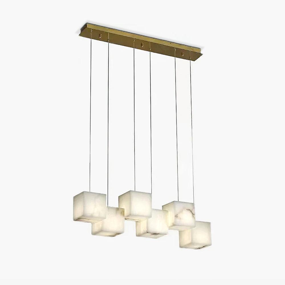 Ivnoros Minimalist Alabaster Linear Pendant Light - Neutral Decor