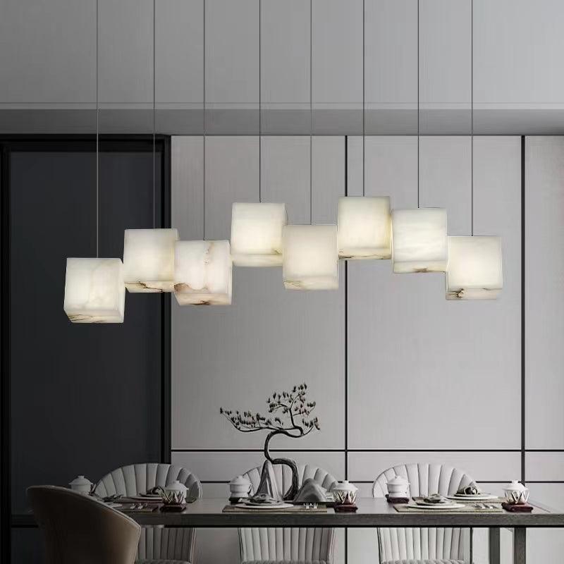 Ivnoros Minimalist Alabaster Linear Pendant Light - Neutral Decor