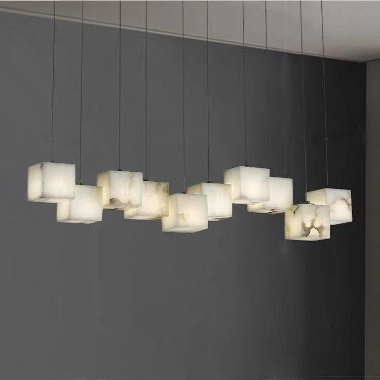 Ivnoros Minimalist Alabaster Linear Pendant Light - Neutral Decor
