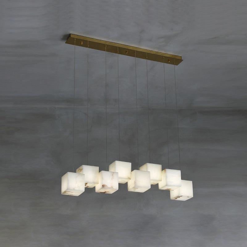 Ivnoros Minimalist Alabaster Linear Pendant Light - Neutral Decor