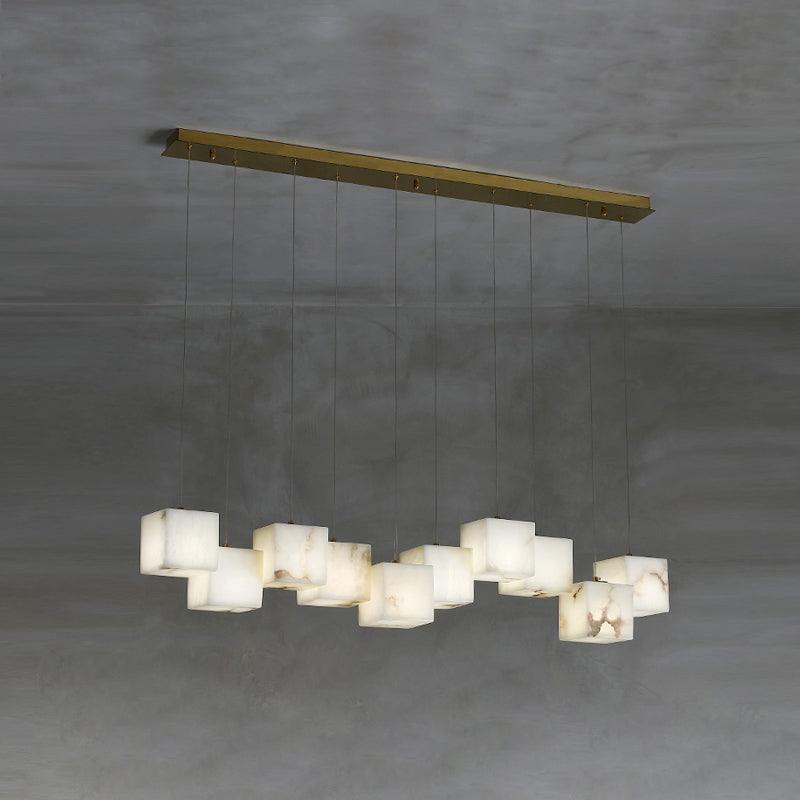 Ivnoros Minimalist Alabaster Linear Pendant Light - Neutral Decor