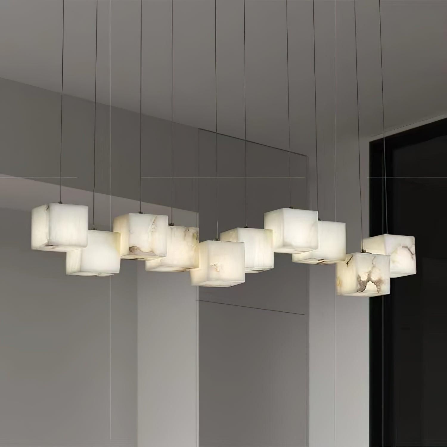 Ivnoros Minimalist Alabaster Linear Pendant Light - Neutral Decor