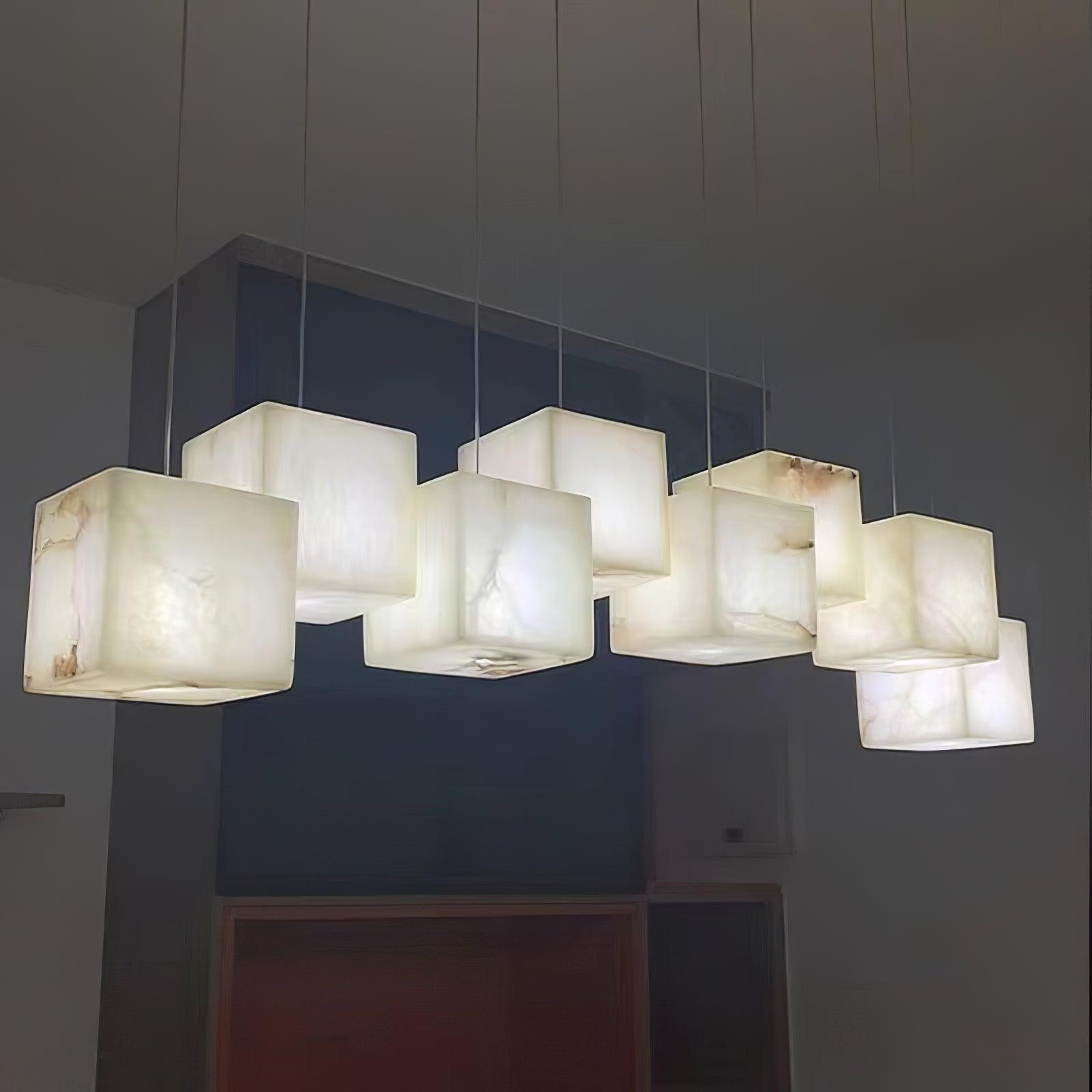 Ivnoros Minimalist Alabaster Linear Pendant Light - Neutral Decor