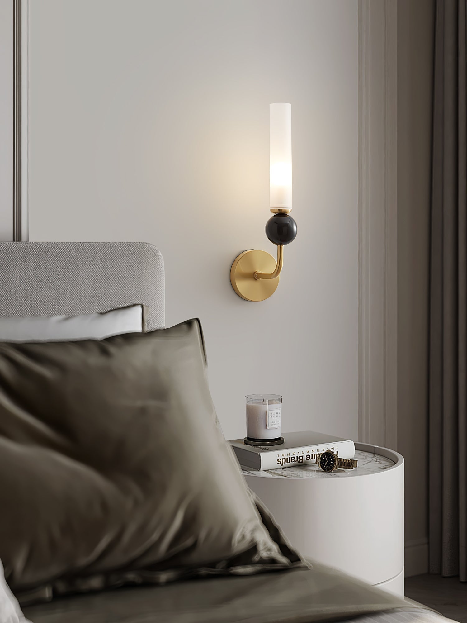 Dulane Modern Minimalist Vertical Marble Wall Lamp