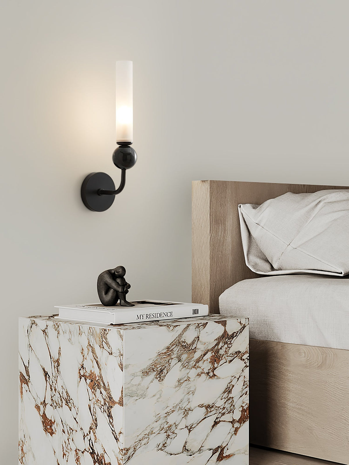Dulane Modern Minimalist Vertical Marble Wall Lamp