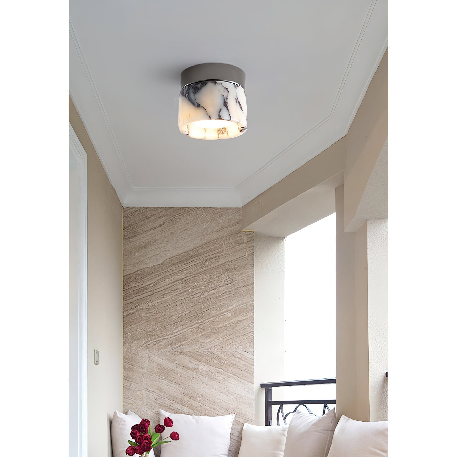 Selielle Round Marble Ceiling Lamp