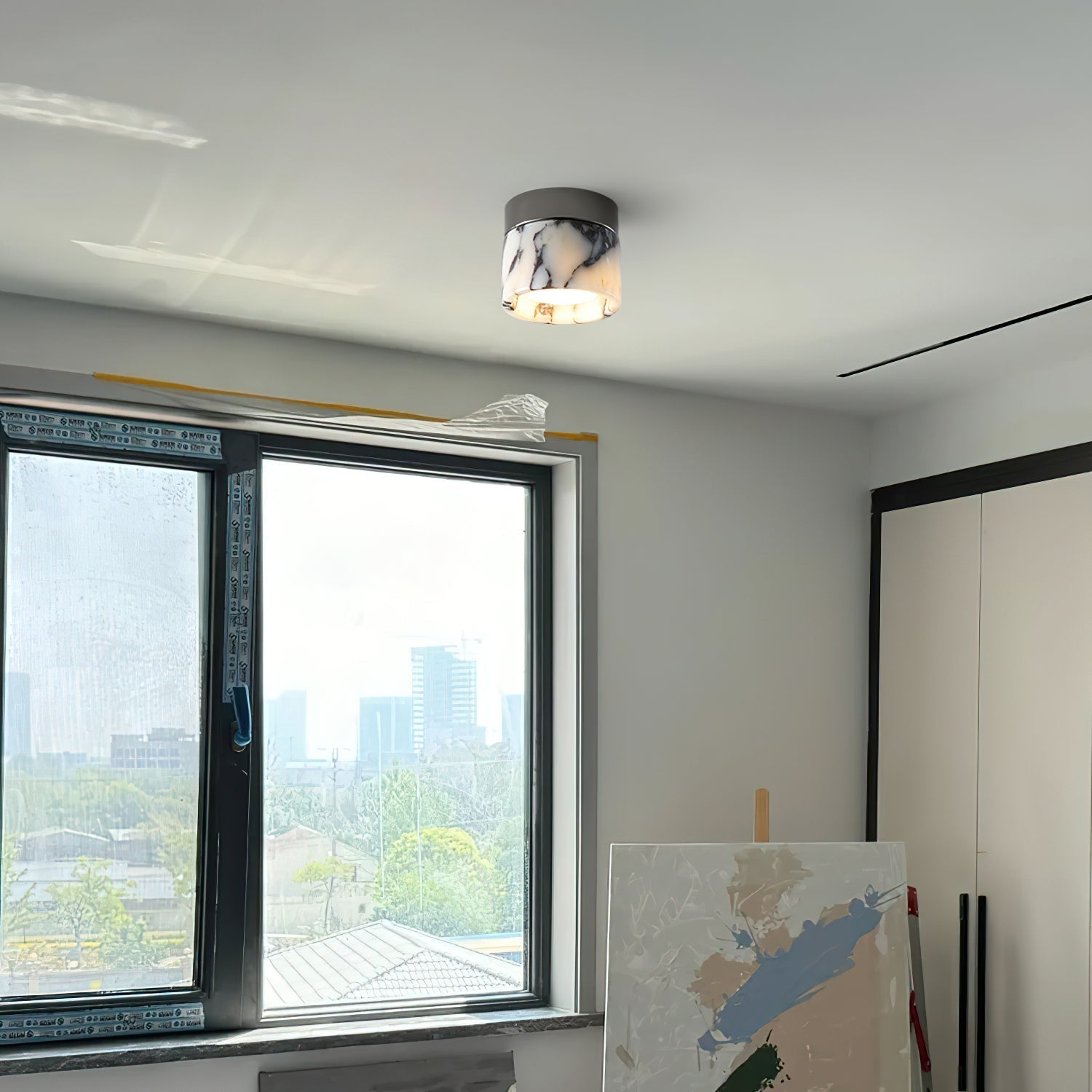 Selielle Round Marble Ceiling Lamp