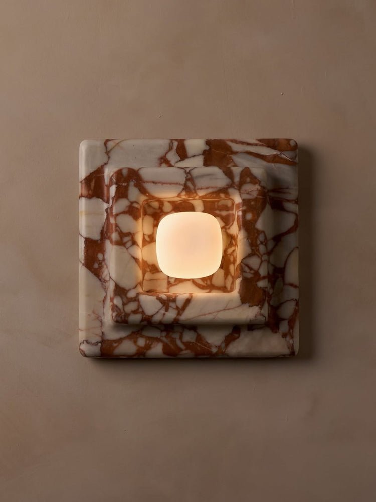 Ziv Hearthwood Square Layered Marble Wall Lamp