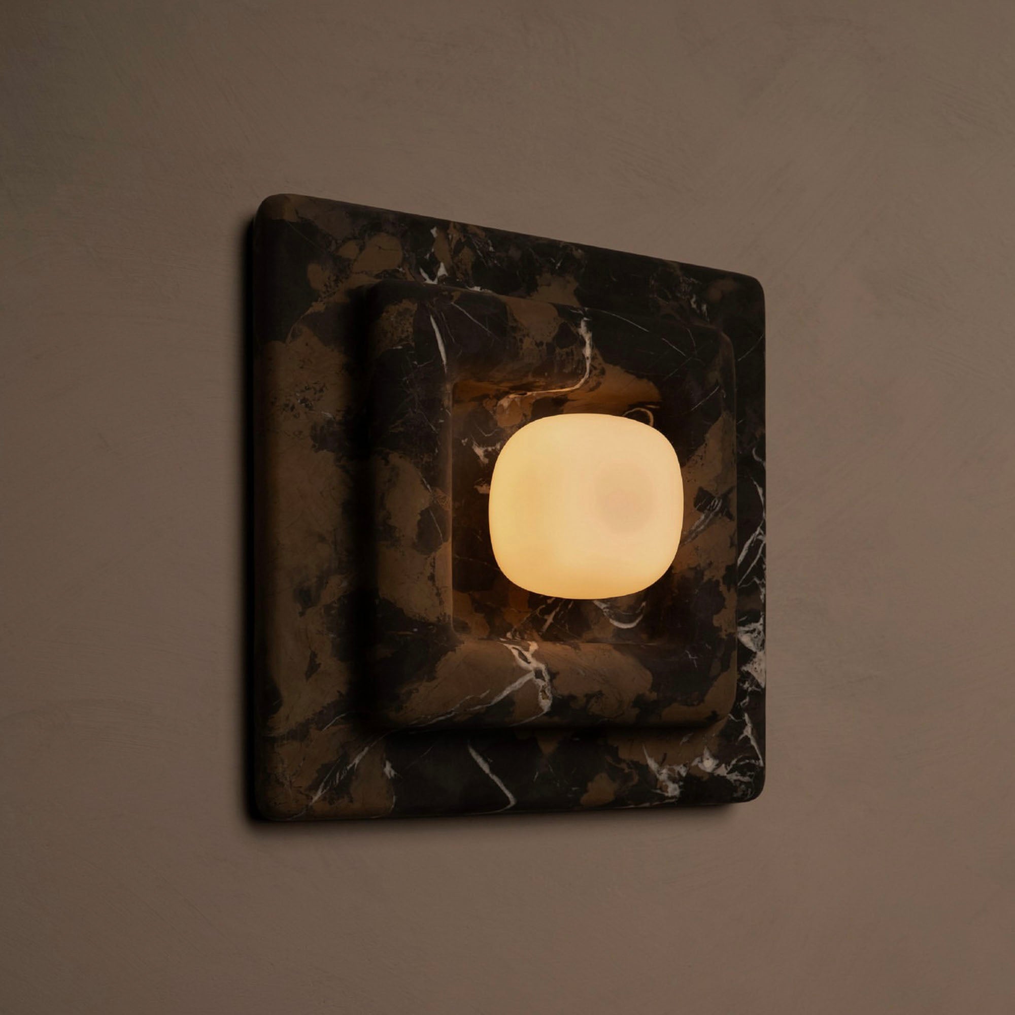 Ziv Hearthwood Square Layered Marble Wall Lamp