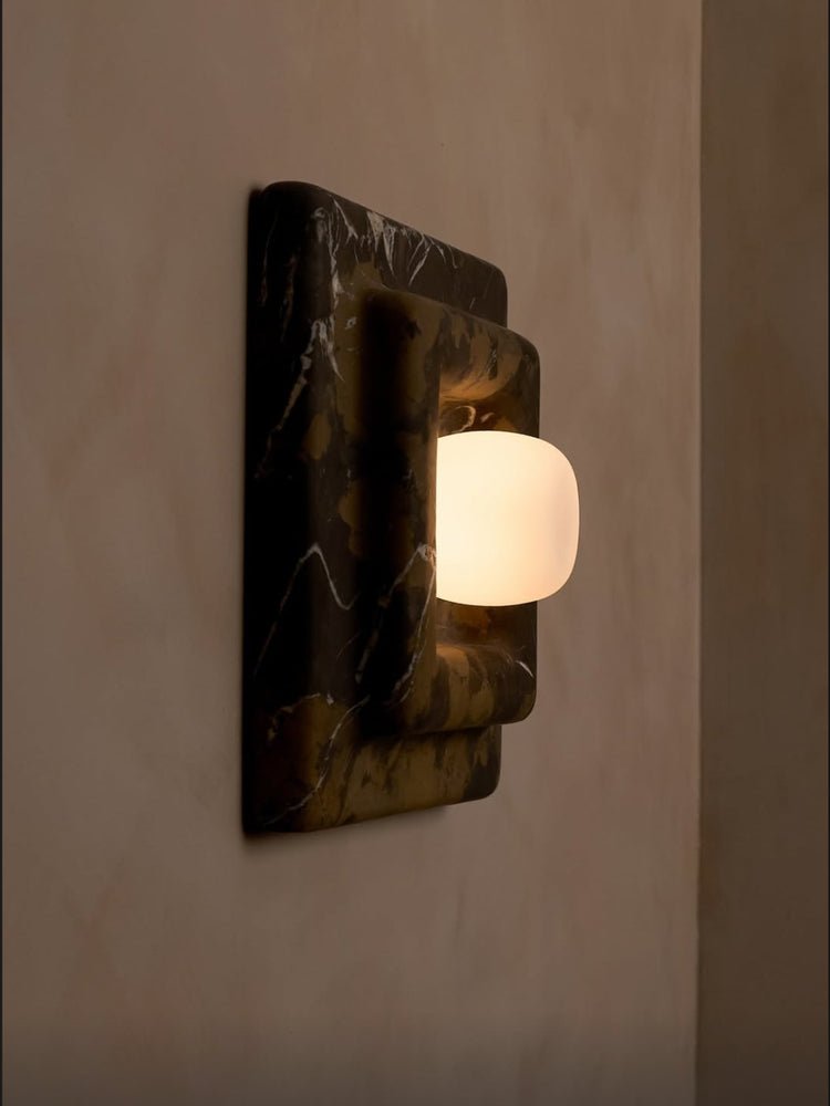 Ziv Hearthwood Square Layered Marble Wall Lamp