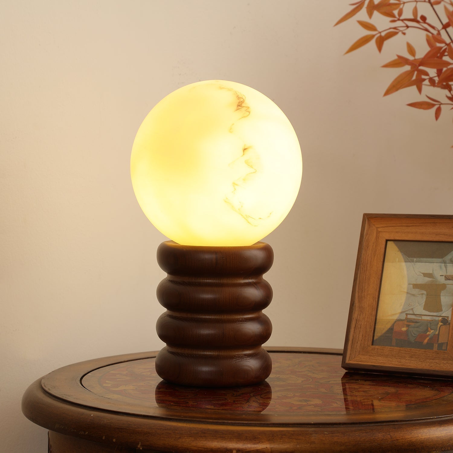 Novar Wood Contemporary Table Lamp