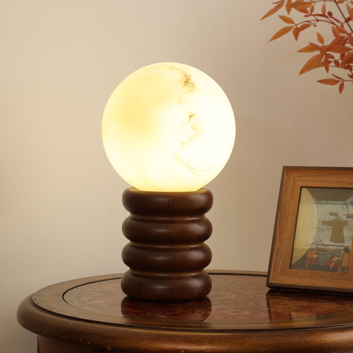 Novar Wood Contemporary Table Lamp