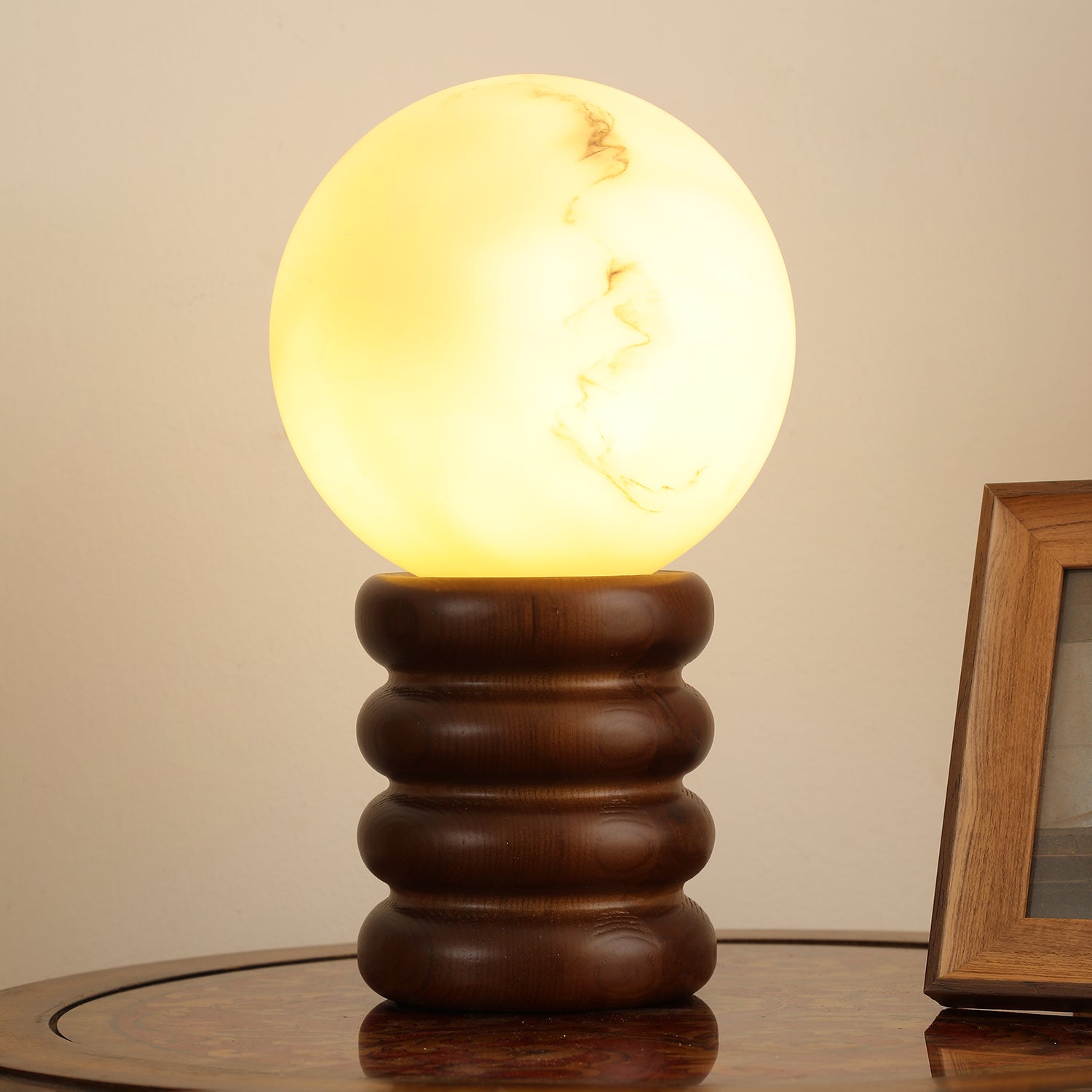 Novar Wood Contemporary Table Lamp