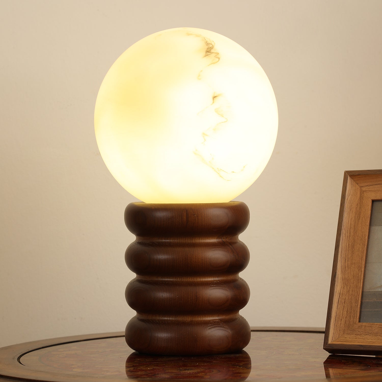 Novar Wood Contemporary Table Lamp
