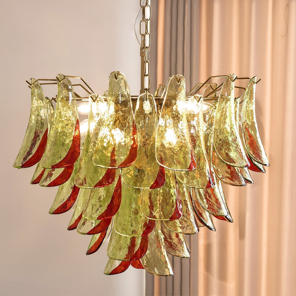 Celoraria Chandelier Murano Glass Petal Elegant