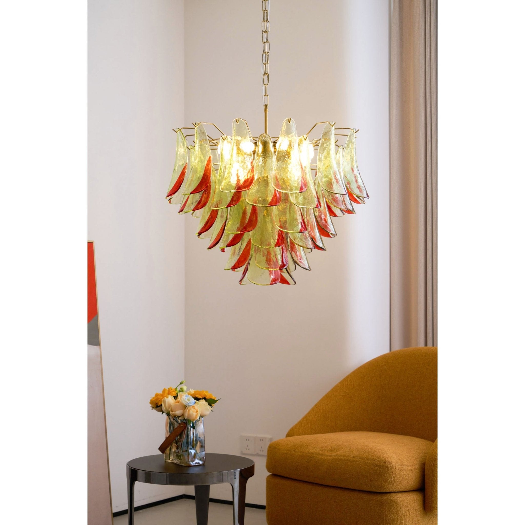 Celoraria Chandelier Murano Glass Petal Elegant