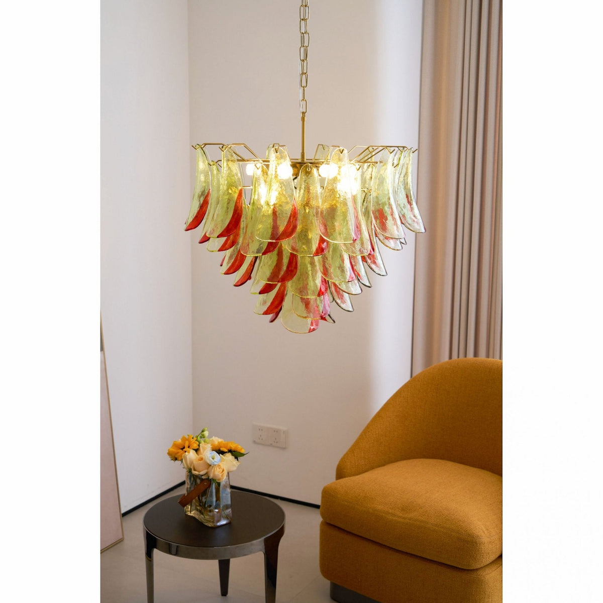 Celoraria Chandelier Murano Glass Petal Elegant