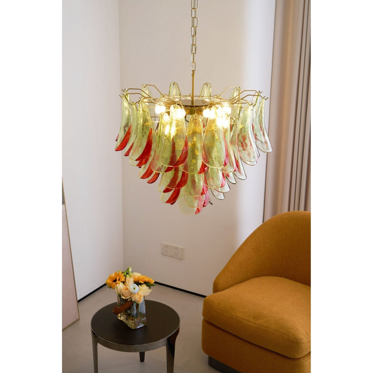 Celoraria Chandelier Murano Glass Petal Elegant