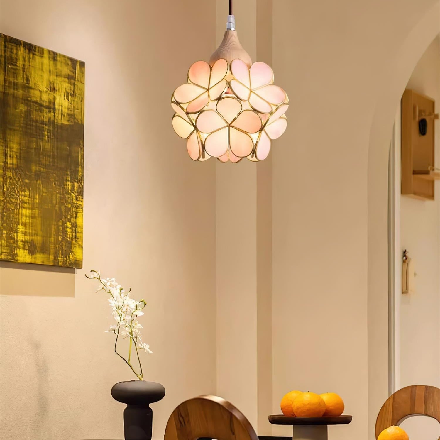 Velina Pink Petal Pendant Light - Neutral Decor