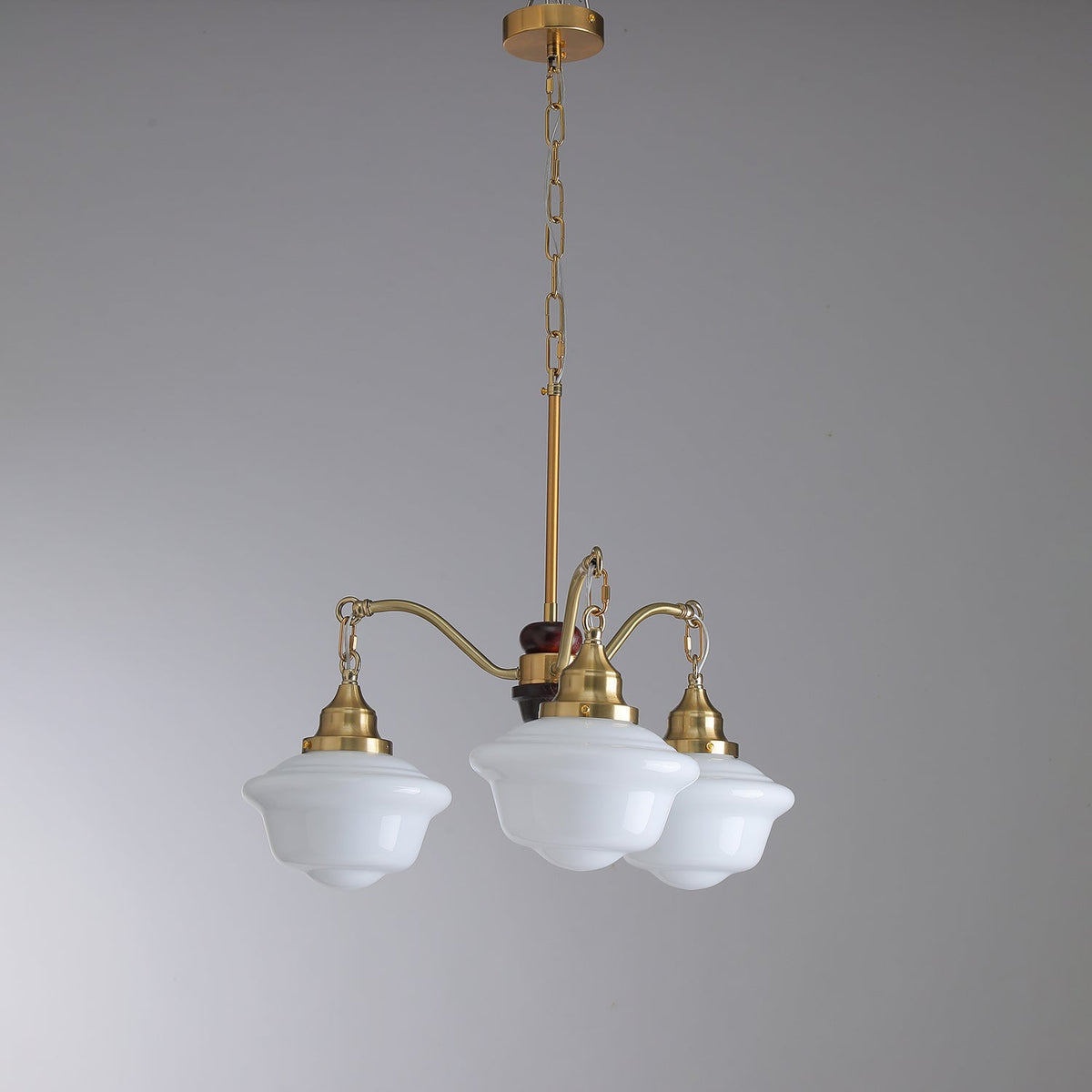 Syloira Chandelier Brass Wood Frosted Glass Classic