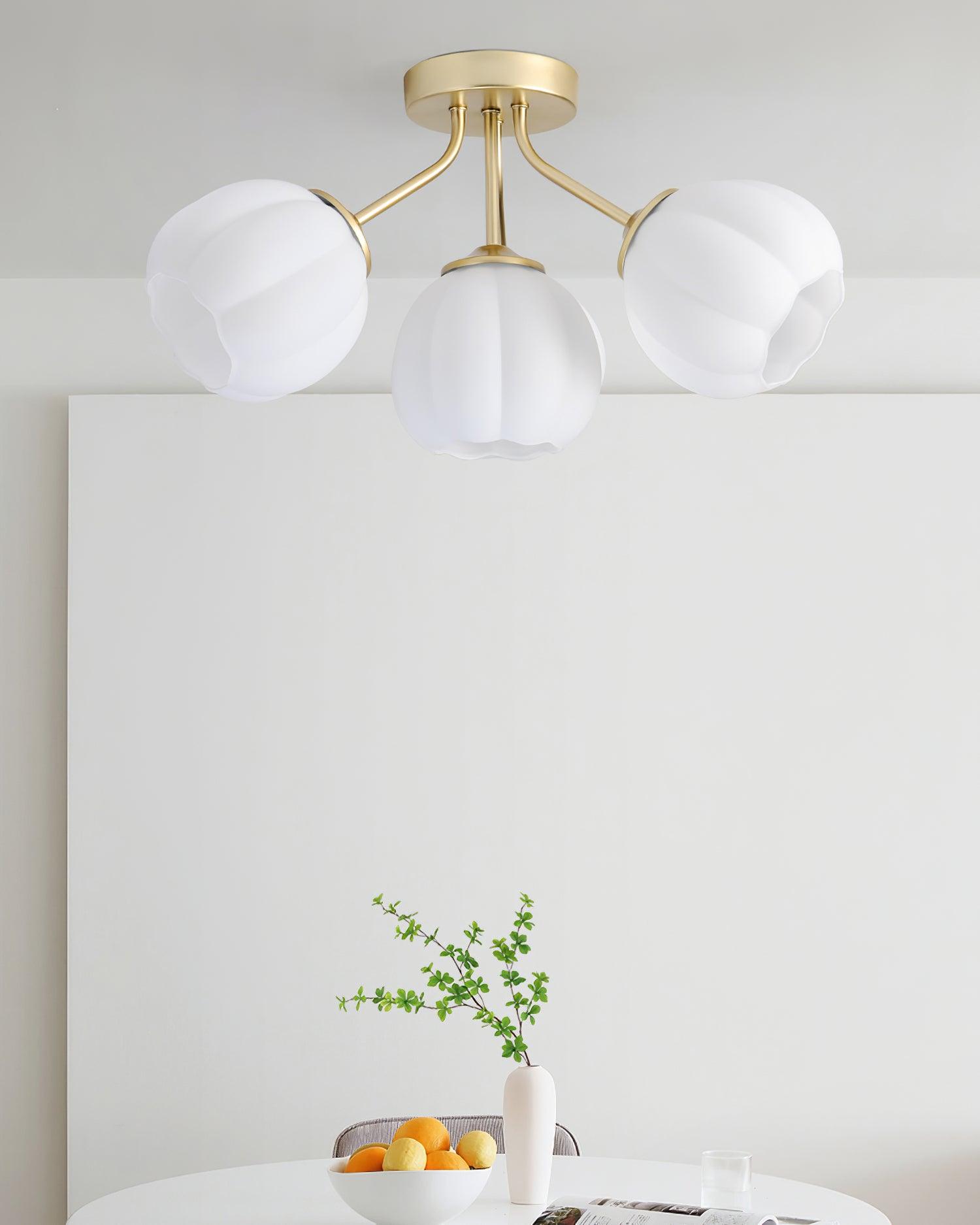 Ceiling Light Petal Globe Cluster Soft Glow Romantic Floral - Neutral Decor