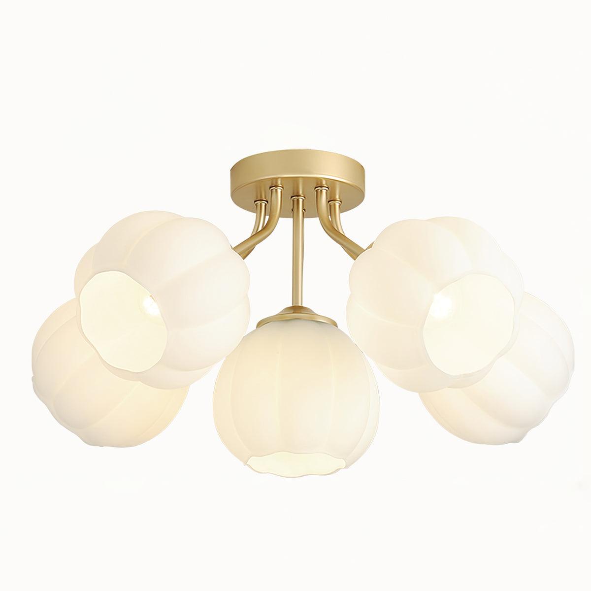 Ceiling Light Petal Globe Cluster Soft Glow Romantic Floral - Neutral Decor