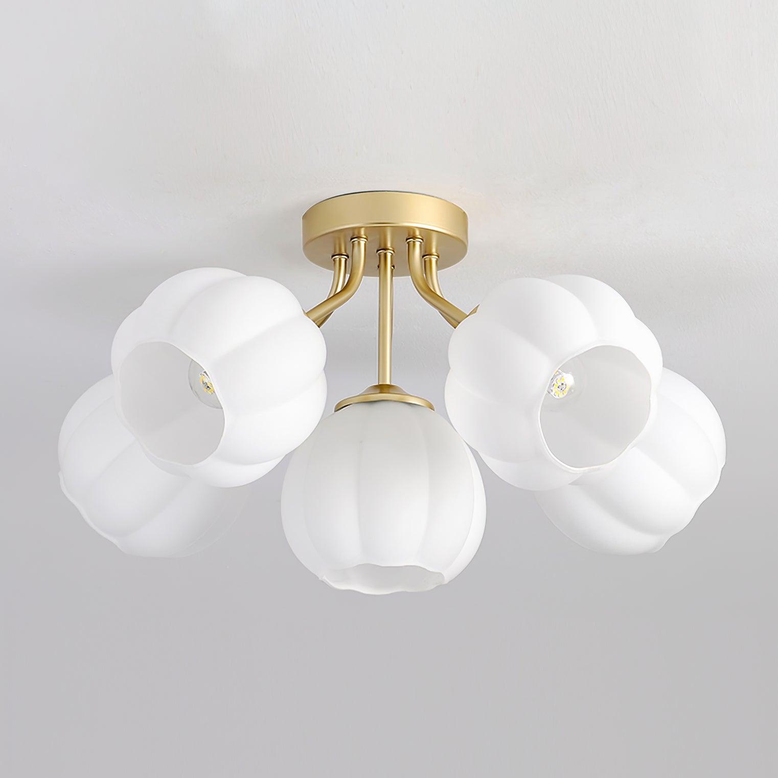 Ceiling Light Petal Globe Cluster Soft Glow Romantic Floral - Neutral Decor