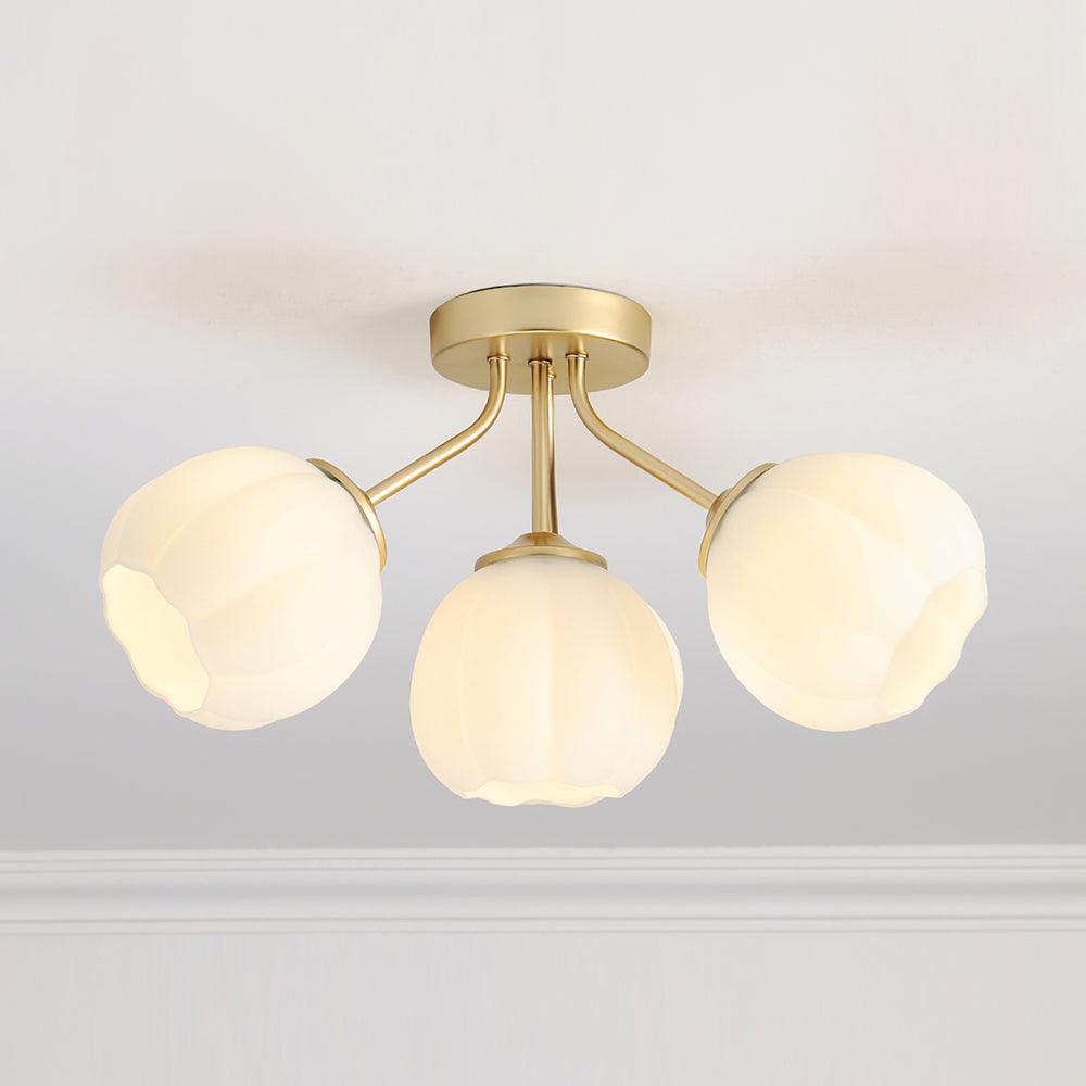 Ceiling Light Petal Globe Cluster Soft Glow Romantic Floral - Neutral Decor